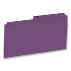 Hilroy Colored Top Tab File Folder - Legal - 8 1/2" x 14" Sheet Size - 1/2 Tab Cut - 10.5 pt. Folder Thickness - Purple - Recycled - 100 / Box