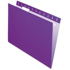 Pendaflex 1/5 Tab Cut Letter Recycled Hanging Folder - 8 1/2" x 11" - Violet - 10% Recycled - 25 / Box