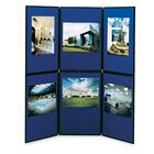 Apollo 93516 6-Panel Floor/Tabletop Display - 72" (1828.80 mm) Height x 72" (1828.80 mm) Width - Blue Fabric Surface - 1 Each