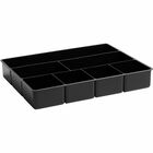Rubbermaid Drawer Director Organizer Tray - 7 Compartment(s) - 12" Height x 15" Width x 2.4" Depth - Black - Plastic - 1Each