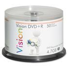 Vision DVD Recordable Media - DVD+R - 8x - 4.70 GB - 50 Pack Spindle - 120mm - 2 Hour Maximum Recording Time