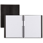 Blueline NotePro Twin-wire Composition Notebook - 300 Sheets - Twin Wirebound - 11" x 8 1/2" - 9.50" (241.30 mm) x 15" (381 mm) x 12" (304.80 mm) - Black Cover - Hard Cover, Micro Perforated, Index Sheet, Self-adhesive, Pocket - Recycled - 1 Each