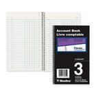 Blueline Accounting Book - 80 Sheet(s) - Spiral Bound - 5" (12.7 cm) x 8" (20.3 cm) Sheet Size - 3 Columns per Sheet - White Sheet(s) - Black Cover - Recycled - 1 Each