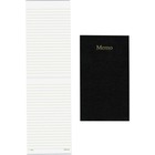 Blueline End Opening Memo Book - 100 Sheets - Perfect Bound - 3 5/8" x 6" - White Paper - Black Cover - Flexible Cover, Pocket - Recycled - 1 Each