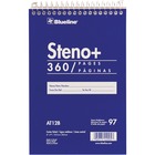 Blueline White Paper Wirebound Steno Pad - 350 Sheets - Wire Bound - Front Ruling Surface - 6" x 9" - White Paper - Cardboard Cover - Stiff-cover - 1 Each