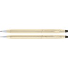 Cross Classic Century 10 Karat Gold Filled/Rolled Gold Pen and Pencil Set - Medium Pen Point - 0.7 mm Lead Size - Refillable - Black Ink - Gold Barrel - 1 / Set