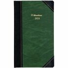 Blueline Blueline Daily Diary - Daily - January 2023 till December 2023 - 7:00 AM to 7:00 PM - Half-hourly - 1 Day Single Page Layout - 8" x 13 3/8" Sheet Size - Sewn - Black - Green - Bilingual, Hard Cover, Appointment Schedule, Expense Form - 1 Each