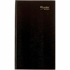 Blueline Brownline Folio Appointment Book - Daily - January till December - 1 Day Single Page Layout - 7 7/8" x 13 3/8" Sheet Size - Black - Hard Cover, Reference Calendar, Tear-off, Tabbed - 1 Each