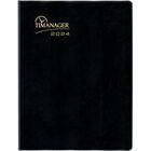 Blueline Blueline 13-Month Timanager Weekly Planner - Business - Weekly - December 2023 - December 2024 - 7:00 AM to 6:30 PM - Half-hourly - 1 Week Single Page Layout - 8 1/2" x 11" Sheet Size - Twin Wire - Black - Vinyl - Notes Area, Appointment Schedule, Address Directory, Phone Directory, Soft Cover - 1 Each