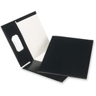 Oxford Letter Recycled Pocket Folder - 8 1/2" x 11" - 100 Sheet Capacity - 2 Pocket(s) - Black - 100% Recycled - 25 / Box