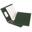 Oxford Recycled Hi-Gloss Two-Pocket Folder - Letter - 8 1/2" x 11" Sheet Size - 100 Sheet Capacity - 2 Pocket(s) - Green - Recycled - 25 / Box
