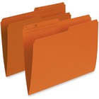 Pendaflex Single Top Vertical Colored File Folder - Letter - 8 1/2" x 11" Sheet Size - 1/2 Tab Cut - 10.5 pt. Folder Thickness - Orange - Recycled - 100 / Box