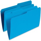Pendaflex 1/2 Tab Cut Legal Recycled Top Tab File Folder - 8 1/2" x 14" - Blue - 10% Recycled - 100 / Box