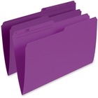 Pendaflex 1/2 Tab Cut Legal Recycled Top Tab File Folder - 8 1/2" x 14" - Violet - 10% Recycled - 100 / Box