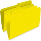 Pendaflex 1/2 Tab Cut Legal Recycled Top Tab File Folder - 8 1/2" x 14" - Yellow - 10% Recycled - 100 / Box