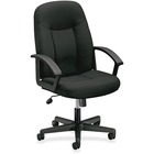 HON High-Back Executive Chair - Black Fabric Seat - Black Frame - 5-star Base - Black - 26.5" Width x 27" Depth x 44" Height - 1 / Each