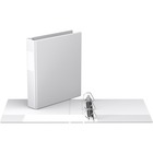 Davis Commercial D-Ring Binders - 1 1/2" Binder Capacity - D-Ring Fastener(s) - Front & Back Pocket(s) - Vinyl - White - Recycled - Label Holder - 1 Each