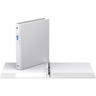 Davis Round Ring Commercial Binder - 1" Binder Capacity - 8 1/2" x 11" Sheet Size - 3 x Round Ring Fastener(s) - 2 Inside Front & Back Pocket(s) - White - Recycled - 1 Each