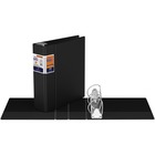 QuickFit D-Ring Deluxe Commercial File Binder - 3" Binder Capacity - 8 1/2" x 11" Sheet Size - 550 Sheet Capacity - D-Ring Fastener(s) - Internal Pocket(s) - Black - Recycled - 1 Each