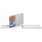 QuickFit QuickFit Angle D-ring Deluxe Ledger Spreadsheet View Binder - 1" Binder Capacity - 11" x 17" Sheet Size - D-Ring Fastener(s) - Suede - White - Recycled - Durable, Antimicrobial, Locking Ring, Heavy Duty, Clear Overlay - 1 Each