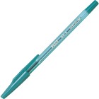 Better Ballpoint Stick Pen - Medium Pen Point - Refillable - Green - Clear Barrel - Stainless Steel Tip - 1 Each