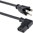 StarTech.com 6ft (2m) Computer Power Cord, NEMA 5-15P to Right Angle C13, 10A 125V, 18AWG, Replacement AC Power Cord, Monitor Power Cable - 6ft (1.8m) 18AWG flexible computer power cable w/ NEMA 5-15P and Right-Angle IEC 60320 C13 connectors; Rated for 125V 10A; UL listed (UL62/UL817); Fully molded ends; 100% Copper Wire; Fire Rating: VW-1; Jacket Rating: SVT; Jacket Material: PVC