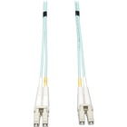 Tripp Lite Fiber Optic Duplex Patch Cable - 39.4 ft Fiber Optic Network Cable - First End: 2 x LC Male - Second End: 2 x LC Male - Patch Cable - Aqua Blue