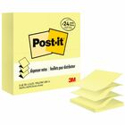 Post-it® Dispenser Notes Value Pack - 2400 - 3" x 3" - Square - 100 Sheets per Pad - Unruled - Canary Yellow - Paper - Self-adhesive, Repositionable - 24 / Pack