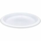 Genuine Joe Reusable Plastic White Plates - White - Plastic Body - 125 / Pack