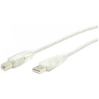 StarTech.com 6 ft Clear A to B USB 2.0 Cable - M/M - Type A Male USB - Type B Male USB - 6ft - Transparent