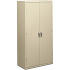 HON Brigade HSC1872 Storage Cabinet - 36" x 18.1" x 72" - 5 x Shelf(ves) - Hinged Door(s) - 114 kg Load Capacity - Adjustable Shelf, Rugged, Reinforced, Welded, Locking Mechanism, Leveling Glide, Heavy Duty, Durable, Tamper Resistant, Sturdy - Putty - Putty - Steel - Recycled