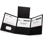 Oxford Letter Report Cover - 8 1/2" x 11" - 150 Sheet Capacity - 3 Pocket(s) - Paper - Black - 20 / Box