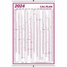 Blueline Wall Calendar - Yearly - January till December - 24" x 36" Sheet Size - Bilingual, Laminated, Erasable, Eyelet - 1 Each
