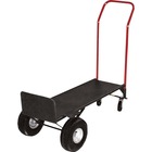 Sparco Convertible Hand Truck with Deck - 362.87 kg Capacity - 2 Casters - 10" (254 mm) Caster Size - Steel - 21" Width x 18" Depth x 47" Height - Gray