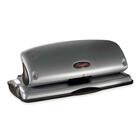 Swingline Protec Safety Paper Punch - 3 Punch Head(s) - 30 Sheet Capacity - 9/32" Punch Size - 11.93" (303.02 mm) x 2.68" (68.07 mm) x 5.34" (135.64 mm) - Black, Silver