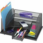 Safco Onyx 3-Drawer Desktop Organizer - 3 Drawer(s) - 16" Height x 11.4" Width x 8" Depth - Black - Steel - 1 Each