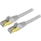 StarTech.com 10 ft CAT6a Ethernet Cable - 10 Gigabit Category 6a Shielded Snagless RJ45 100W PoE Patch Cord - 10GbE Gray UL/TIA Certified - CAT6a Ethernet Cable delivers 10 gigabit connection free of noise & EMI/RFI interference - Tested to comply w/ ANSI/TIA-568-D Category 6 requirements - 26 AWG stranded copper conductors up to 100W for PoE applications - Snagless Shielded Patch Cord