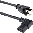 StarTech.com 10ft (3m) Computer Power Cord, NEMA 5-15P to Right Angle C13, 10A 125V, 18AWG, Replacement AC Power Cord, Monitor Power Cable - 10ft (3m) 18AWG flexible computer power cable w/ NEMA 5-15P and Right-Angle IEC 60320 C13 connectors; Rated for 125V 10A; UL listed (UL62/UL817); Fully molded ends; 100% Copper Wire; Fire Rating: VW-1; Jacket Rating: SVT; Jacket Material: PVC