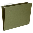 Business Source 1/3 Cut Standard Hanging File Folders - Letter - 8 1/2" x 11" Sheet Size - 1/3 Tab Cut - 11 pt. Folder Thickness - Standard Green - Recycled - 25 / Box