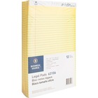 Business Source Micro - Perforated Legal Ruled Pads - Legal - 50 Sheets - 0.34" Ruled - 16 lb Basis Weight - 8 1/2" x 14" - Canary Paper - Micro Perforated, Easy Tear, Sturdy Back - 1 Dozen