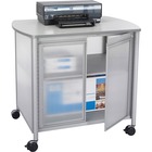 Safco Impromptu Deluxe Machine Stand with Doors - 45.36 kg Load Capacity - 2 x Shelf(ves) - 30.75" (781.05 mm) Height x 34.75" (882.65 mm) Width x 25.50" (647.70 mm) Depth - Laminate, Powder Coated - Steel, Polycarbonate - Gray