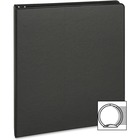 Business Source Basic Round-ring Binder - 1" Binder Capacity - Letter - 8 1/2" x 11" Sheet Size - 3 x Round Ring Fastener(s) - Inside Front & Back Pocket(s) - Vinyl - Black - 272.2 g - Exposed Rivet, Non Locking Mechanism, Open and Closed Triggers - 1 Eac