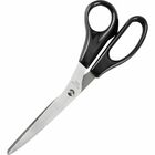Business Source Stainless Steel Scissors - 8" (203.20 mm) Overall Length - Bent-right - Stainless Steel - Black - 1 Each