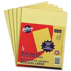 Hilroy Figuring Pad - 72 Sheets - 0.31" Ruled - 8 3/8" x 10 7/8" - Canary Paper - 5 / Pack