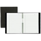 Blueline NotePro Hard Romanel Cover Notebook - Letter - 200 Sheets - Twin Wirebound - Ruled Margin - Letter - 8 1/2" x 11" - Black Cover - Pocket, Hard Cover, Index Sheet, Micro Perforated, Self-adhesive Tab - Recycled - 1 Each