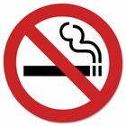 Headline 9391 No Smoking Sign - 1 Each - 9" (228.60 mm) Width x 9" (228.60 mm) Height - Square Shape - Black, Red Print/Message Color - Self-adhesive - White