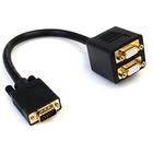 StarTech.com 1 ft VGA to 2x VGA Video Splitter Cable - M/F - Mirror the output from a VGA source to two VGA displays. - vga splitter cable - vga splitter - vga y cable