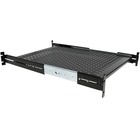 StarTech.com 1U Adjustable Depth Vented Sliding Rack Mount Shelf - 50lbs / 23kg - 2U Rack Height x 19" (482.60 mm) Rack Width - Black - Cold-rolled Steel (CRS) - 22.68 kg Maximum Weight Capacity - TAA Compliant