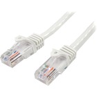 StarTech.com 5ft White Snagless Cat5e UTP Patch Cable - Category 5e - 5 ft - 1 x RJ-45 Male Network - 1 x RJ-45 Male Network - White