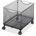 Safco Onyx 5211BL Mesh Rolling File Cube - 4 Casters - 1.50" (38.10 mm) Caster Size - Steel - x 13.5" Width x 16.8" Depth x 13" Height - Black - 1 Each